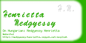 henrietta medgyessy business card